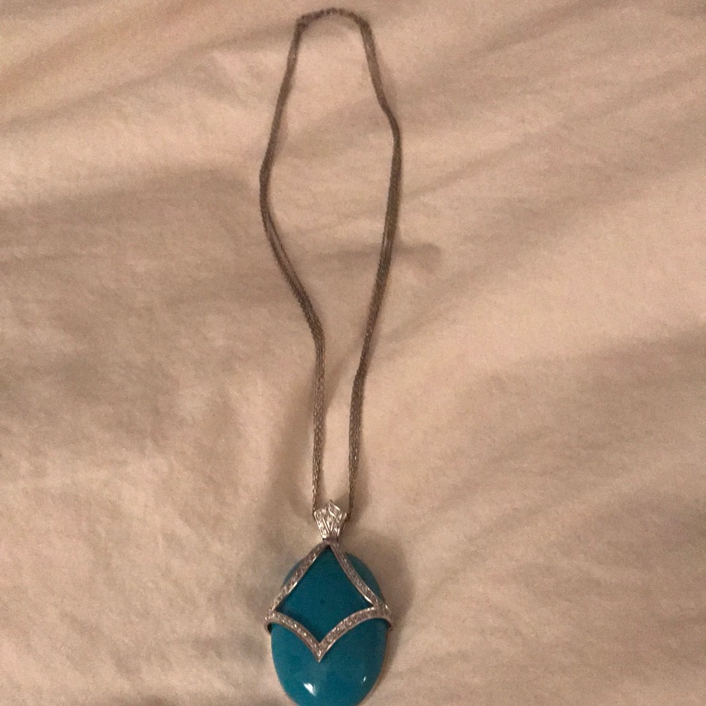 Turquoise necklace with diamond like